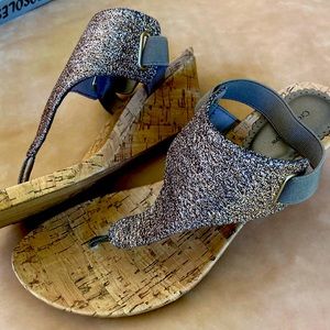 Croft and Barrow sparkly wedge sandals.
